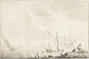 Kriegsschiff am Strand von Jurriaan Cootwijck