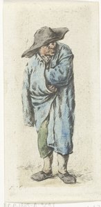 Stehender Bauer mit Hand und Arm in seinem Mantel von Jurriaan Cootwijck