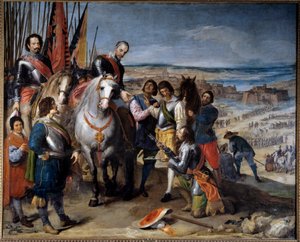 Dreißigjähriger Krieg: Der niederländische Gouverneur übergibt die Schlüssel an den Marquis von Balbases von Jusepe or Jose (c.1605 1656) Leonardo