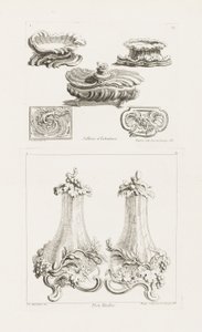 Salzgefäße und Schnupftabakdosen, Tafel 69 in Oeuvres von Juste Aurèle Meissonnier