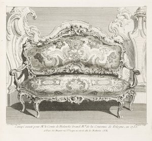 Sofa ausgeführt für Herrn Graf Bielinski, Großmarschall der Krone von Polen, 1735, 4. Tafel