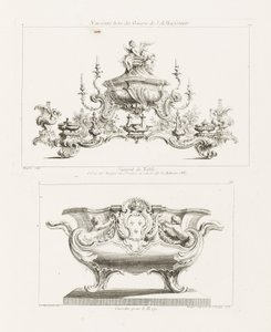 Neuvième Livre des Oeuvres de J.A. Meissonnier, Surtout de Table (Neunte Serie von Werken von J.A. Meissonnier) von Juste Aurèle Meissonnier