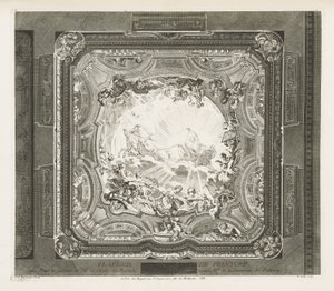 Deckenmalerei; Decke des gleichen Kabinetts, 4. Tafel von Juste Aurèle Meissonnier