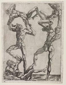 Pyramide von fünf Männern, ca. 1543 von Juste de Juste