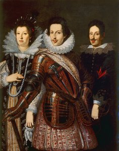 Porträt von Marie Madeleine von Österreich, Cosimo II und Ferdinand II de Medici, ca. 1640