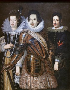 Cosimo II de Medici mit seiner Frau Maria Magdalena von Österreich und seinem Sohn Ferdinando II