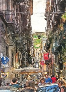 Belebte historische Stadtstraße von Justyna Jaszke
