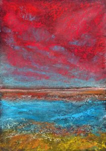 Dramatischer Himmel Blaues Wasser von Justyna Jaszke