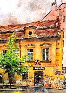 Historisches Absinth-Geschäftsgebäude