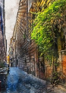 Historische gepflasterte Gasse