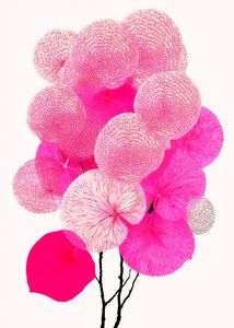 Moderne rosa Botanicals
