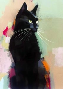 Lebendige Schwarze Katze