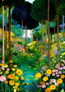 Lebendiger Waldgarten-Teich von Justyna Jaszke