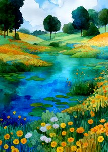 Lebendige Teichlandschaft von Justyna Jaszke