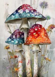 Verspielte Aquarellpilze von Justyna Jaszke