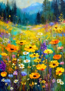 Wildblumen-Bergidylle von Justyna Jaszke