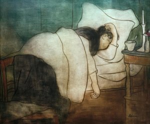 Frau im Bett