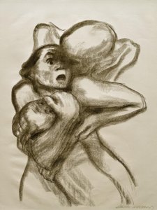 K. Kollwitz, Tod packt eine Frau