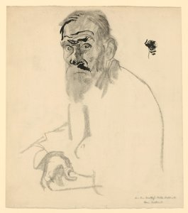 Porträtstudie eines sitzenden alten Mannes mit Bart von Käthe Kollwitz