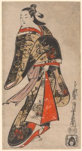 Kurtisane beim Gehen von Kaigetsudo Anchi