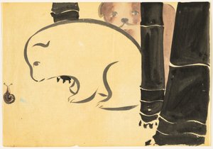 Blumen von hundert Welten (Momoyogusa): Welpen (Enokoro) von Kamisaka Sekka