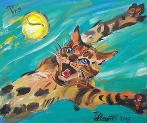 Fliegende Bengal-Katze