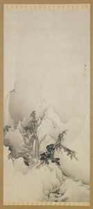 Winterlandschaft: eine Schlucht, Meiji-Ära, 1883