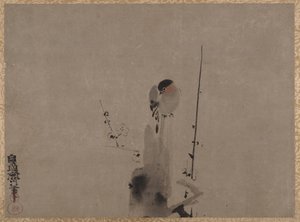Vogel auf einem Pflaumenbaum von Kano Naonobu