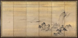 Sommer- und Winterlandschaften (eines von einem Paar) von Kano Naonobu