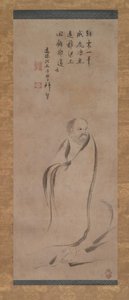 Bodhidharma überquert den Jangtse auf einem Schilfrohr, spätes 16. Jahrhundert