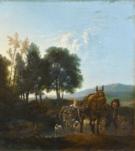 Landschaft mit Maultiertreiber von Karel Du Jardin