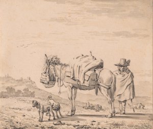 Mann mit Maultier von Karel Dujardin