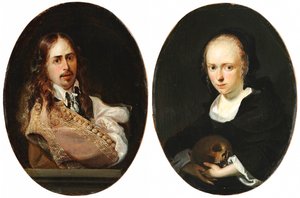 Selbstporträt und Porträt von Cornelia Bouwers, der Frau des Künstlers