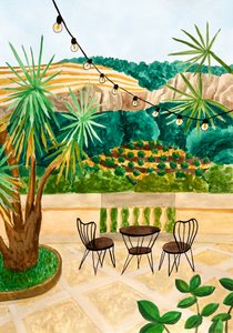 Üppiger Patio-Blick
