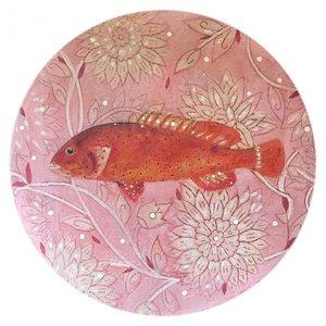 Roter Fisch rosa Blumen