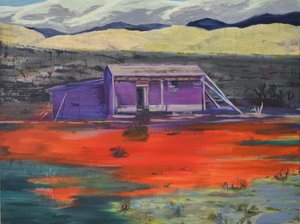 Lila Haus Rotes Wasser von Karin Bos
