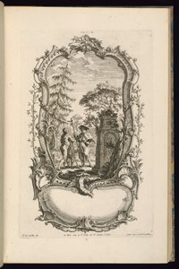 Entwurf für eine Kartusche mit großen und kleinen Fächern von Karl Albert von Lespilliez