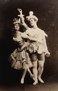 Anna Pavlova und Vaslav Nijinsky im Ballett Le Pavillon d