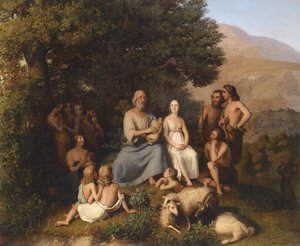 Homer singt im Kreis junger Griechen von Karl Becker