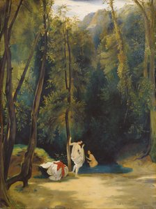 Frauen baden im Park von Terni, ca. 1828-1829
