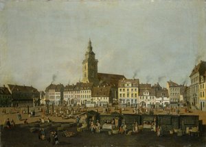 Ansicht des Neuen Marktes mit der Marienkirche, Berlin, ca. 1770 von Karl Friedrich Fechhelm