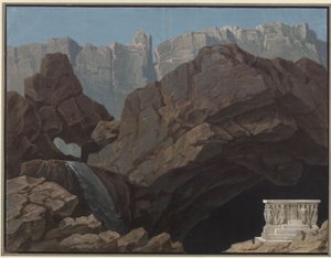 Alceste. Oper von Christoph Willibald Gluck. Entwurf zur 4. Dekoration. Eingang in die Unterwelt von Karl Friedrich Schinkel