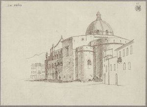 Ansicht des Doms von Messina von Nordosten von Karl Friedrich Schinkel