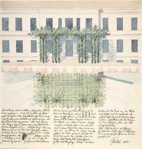 Aufriss und Plan der Fassade eines Gebäudes, 1840 von Karl Friedrich Schinkel
