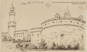 Görlitz. Ansicht des Kaisertrutz und des Reichenbacher Tores von Karl Friedrich Schinkel