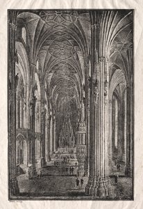 Innenraum des Stephansdoms in Wien, um 1810 von Karl Friedrich Schinkel