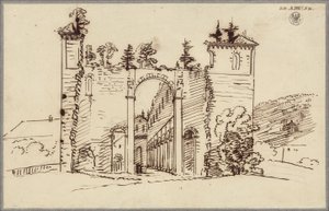 Klosterruine Paulinzella. Blick in das Kirchenschiff von Osten von Karl Friedrich Schinkel