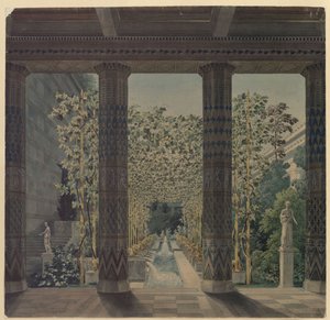 Schloss Orianda auf der Krim. Antikischer Entwurf. Kaisergarten von Karl Friedrich Schinkel