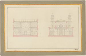 Abschnitt des Kreuzgangs und das Westende einer Kathedrale für Berlin