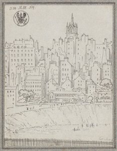 Stadtansicht von Edinburgh mit Häusern von Karl Friedrich Schinkel
